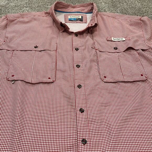 Magellan Outdoors Fish Gear shirt 2XL Red Check Fishing Beach Relaxed Fit XXL - Picture 4 of 16